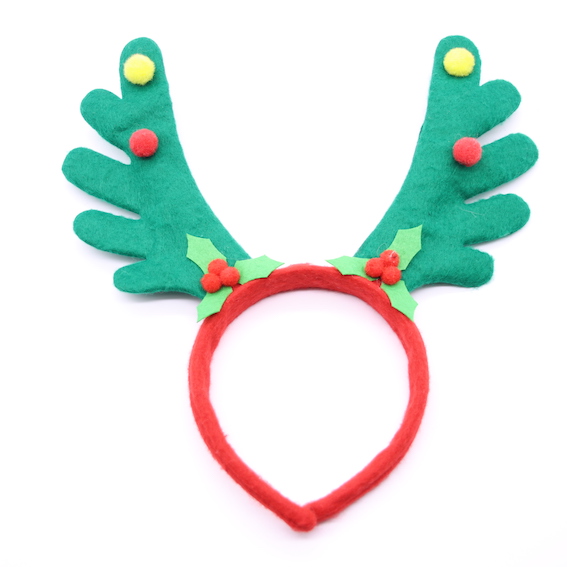 HPCM200405 Chrismas Headband Costume Party Green Antler Shape