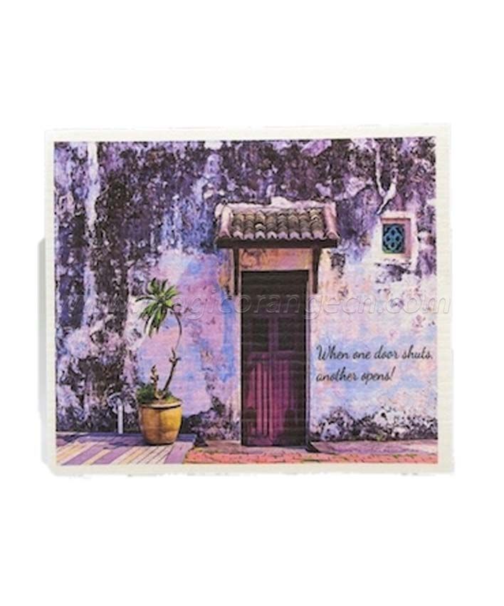 DC1004 Biodegradable Cellulose Wood Pulp Dishcloth with gradient color