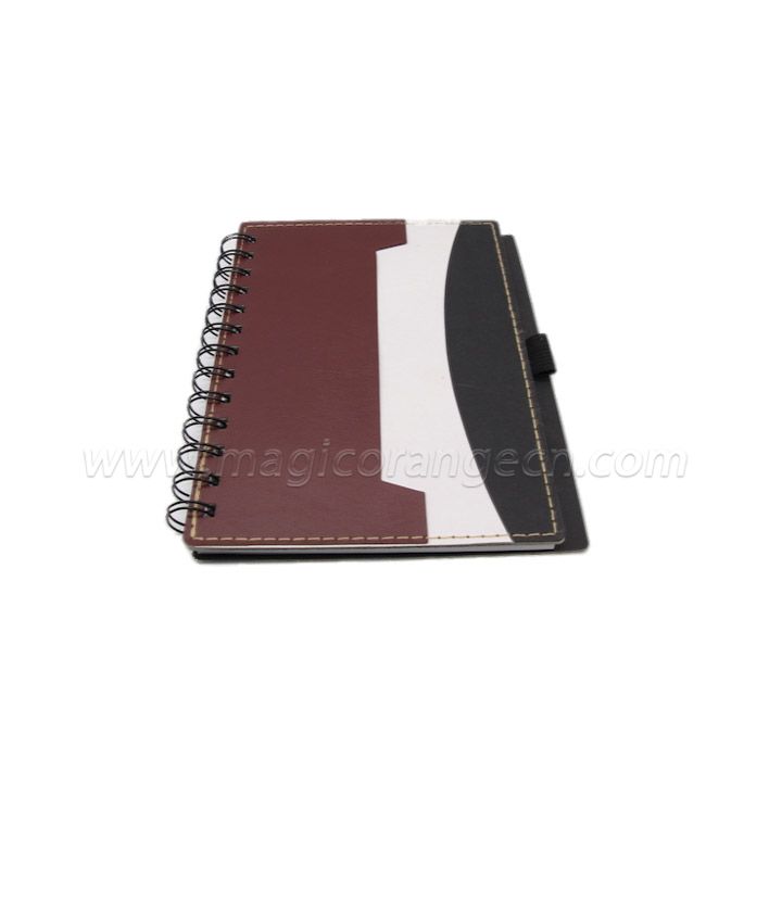 BK1018 Half PU Cover spiral notebook