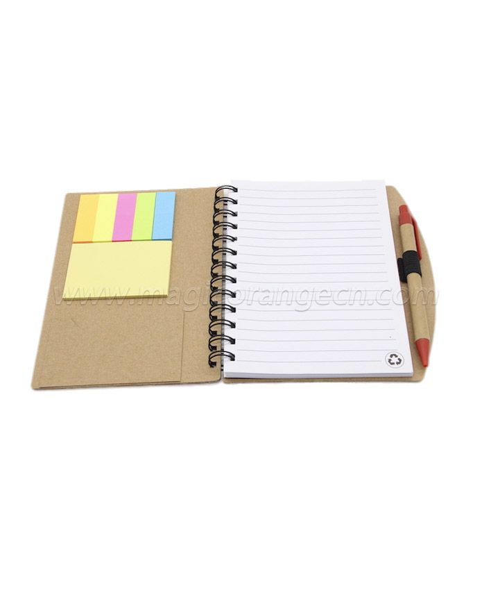 BK1041 A5 spiral notebook sticky pad namecard holder with pen