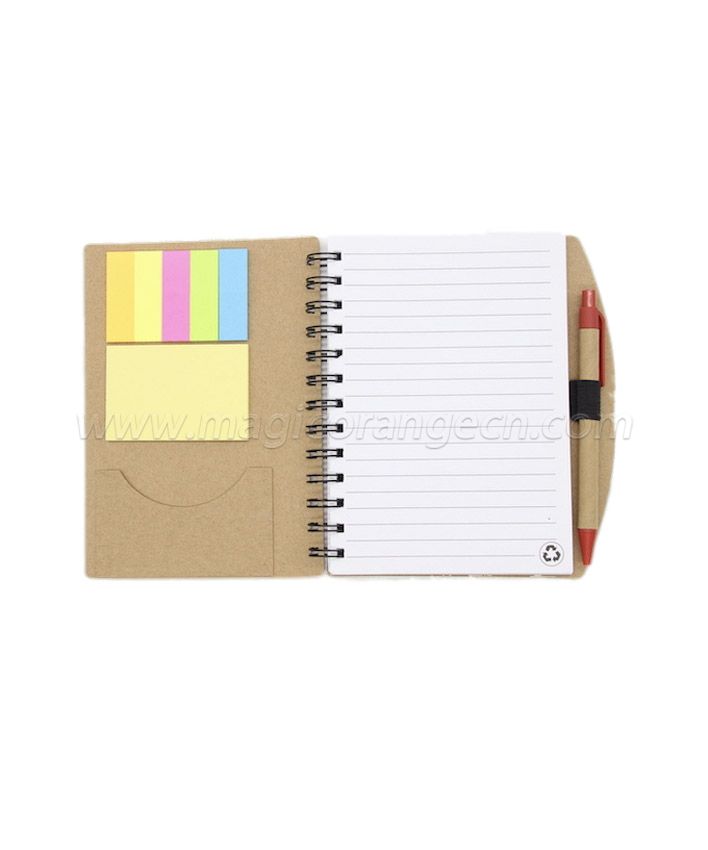 BK1041 A5 spiral notebook sticky pad namecard holder with pen