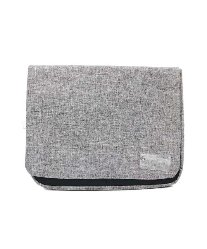BG2014 Grey Imitation Hemp Fabric Flap Bag Storage Bag Large size