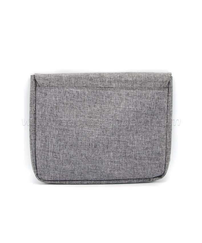 BG2014 Grey Imitation Hemp Fabric Flap Bag Storage Bag Large size