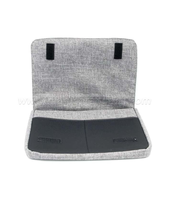 BG2014 Grey Imitation Hemp Fabric Flap Bag Storage Bag Large size