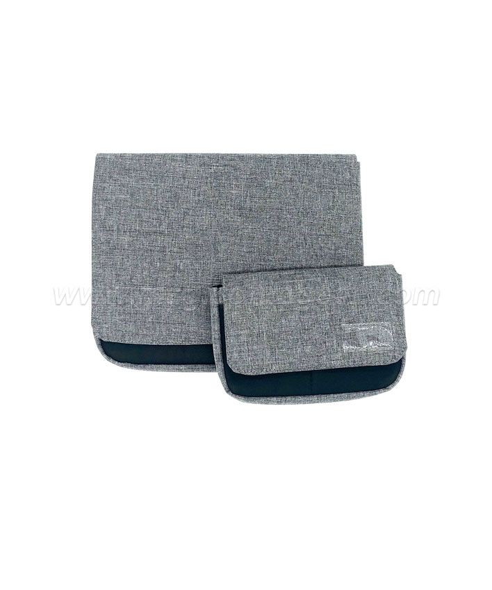 BG2014 Grey Imitation Linen Fabric Flap Bag Storage Bag Large size