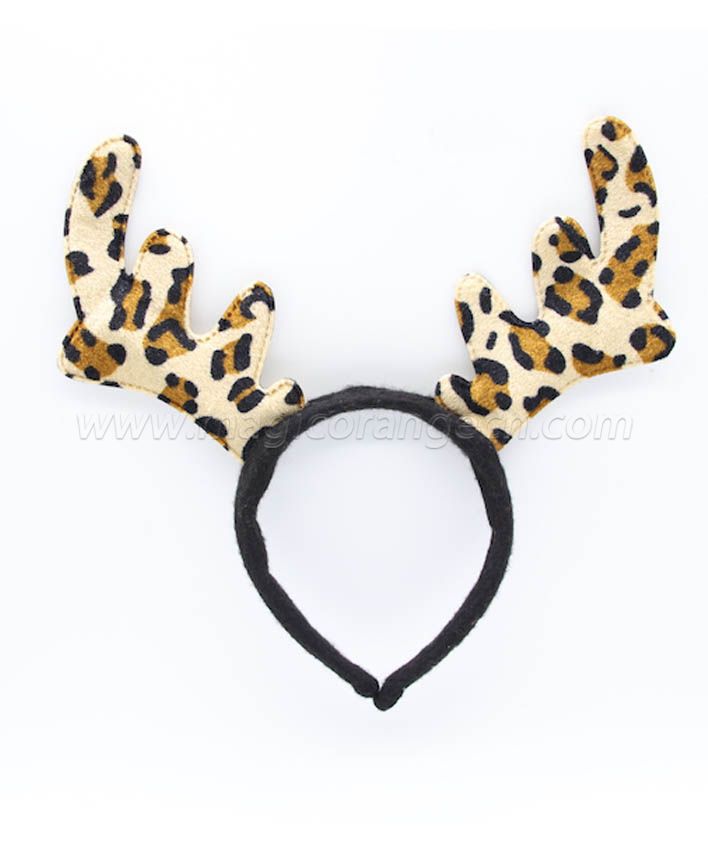 HPCM200404 Chrismas Headband Costume Party Leopard print Antler Shape