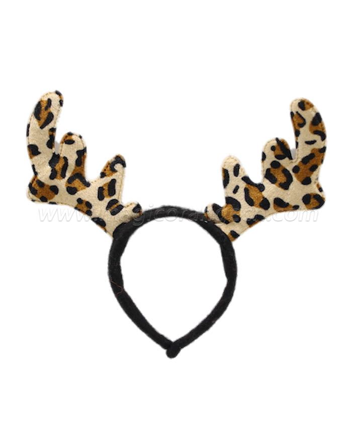 HPCM200404 Chrismas Headband Costume Party Leopard print Antler Shape