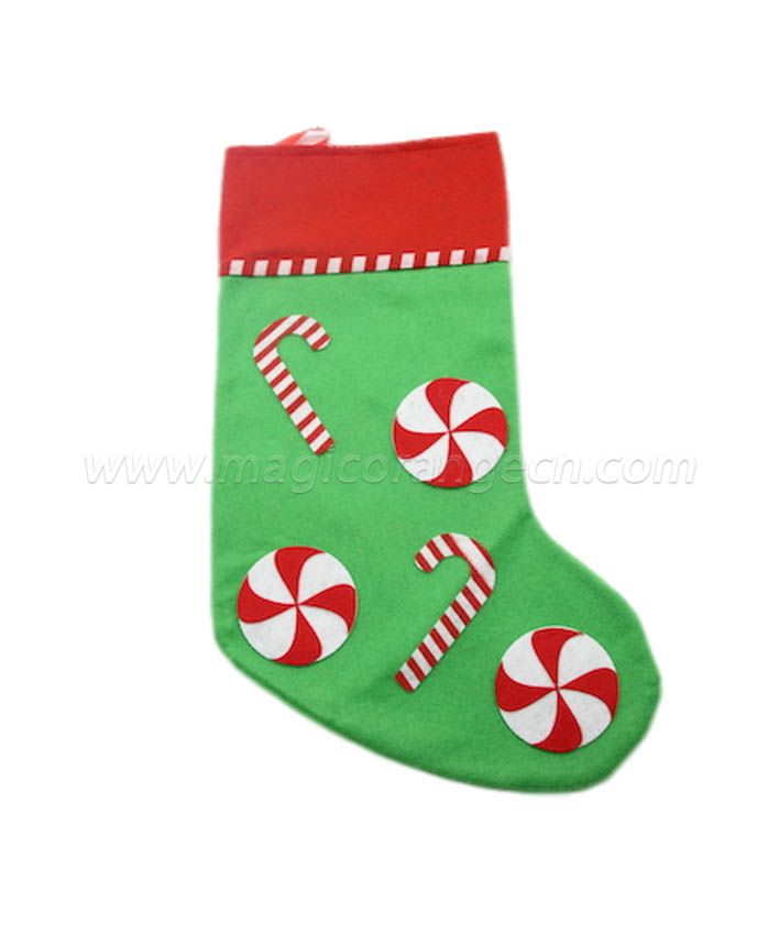 HPCM1004 Green Christmas stocking with different characters