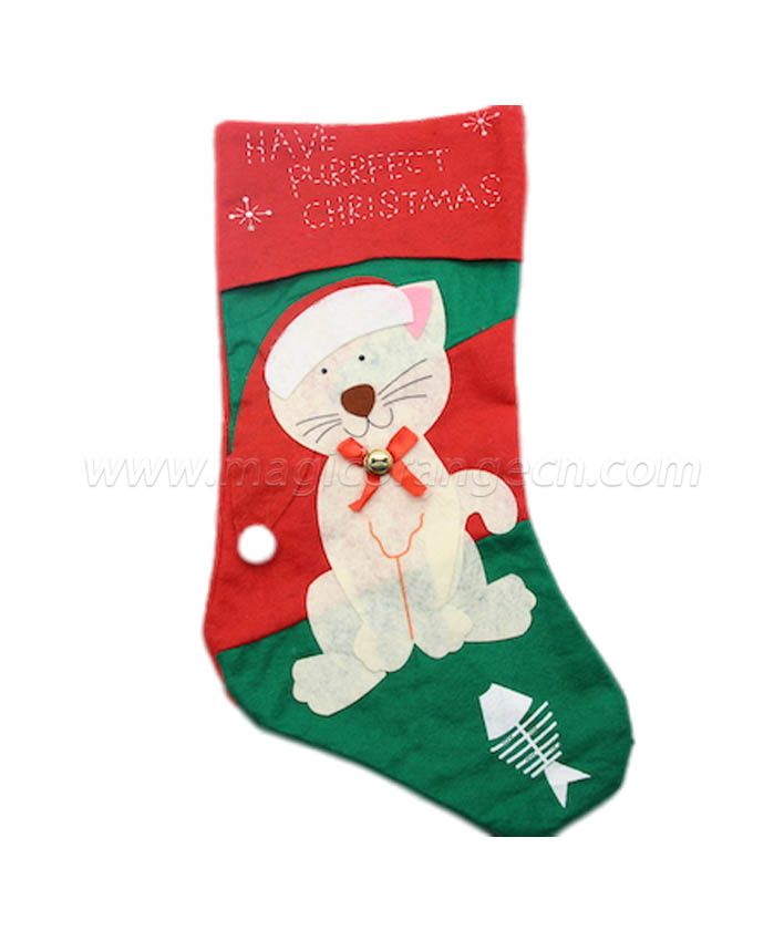 HPCM1005 Green White Christmas stocking with different characters