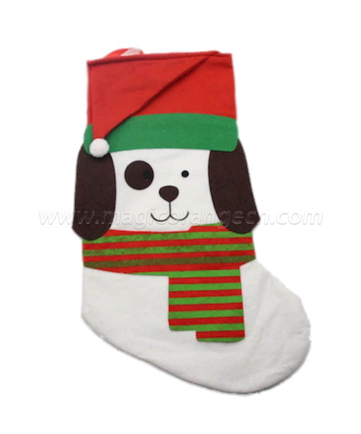 HPCM1005 Green White Christmas stocking with different characters