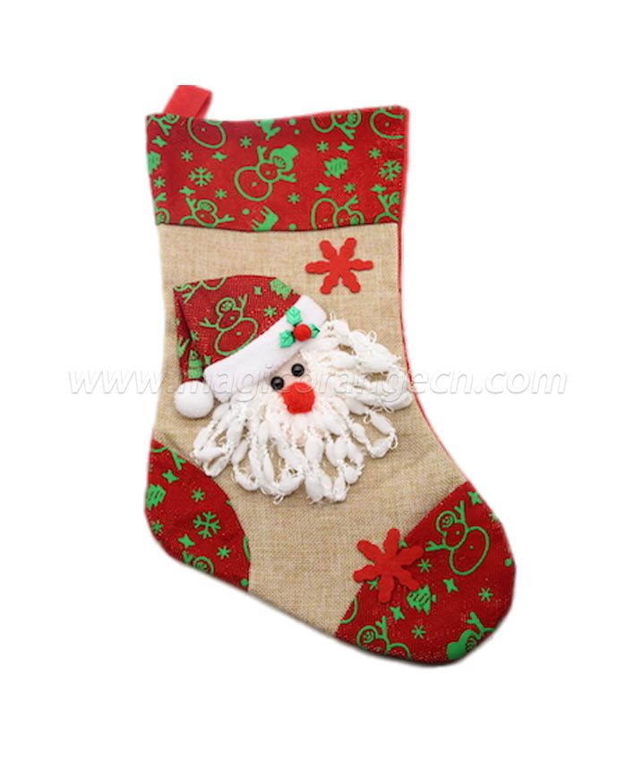 HPCM1007 Linen and Felt Christmas Stockings Ornament Family Decorations