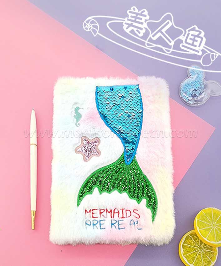 BK1049 Mermaid Tail Plush Notebook