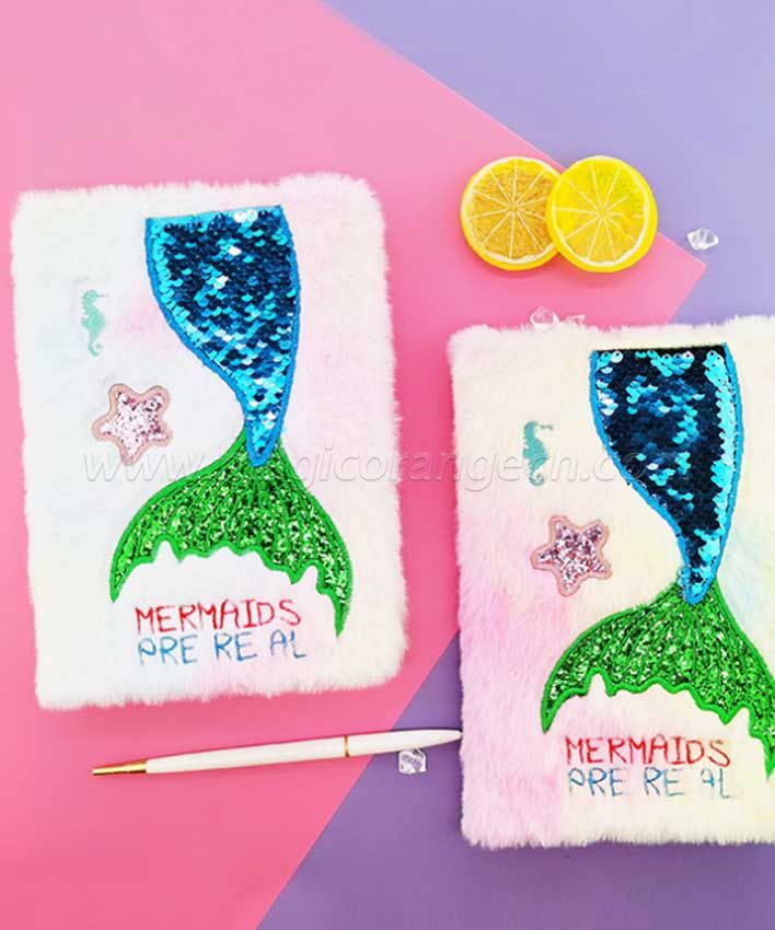 BK1049 Mermaid Tail Plush Notebook