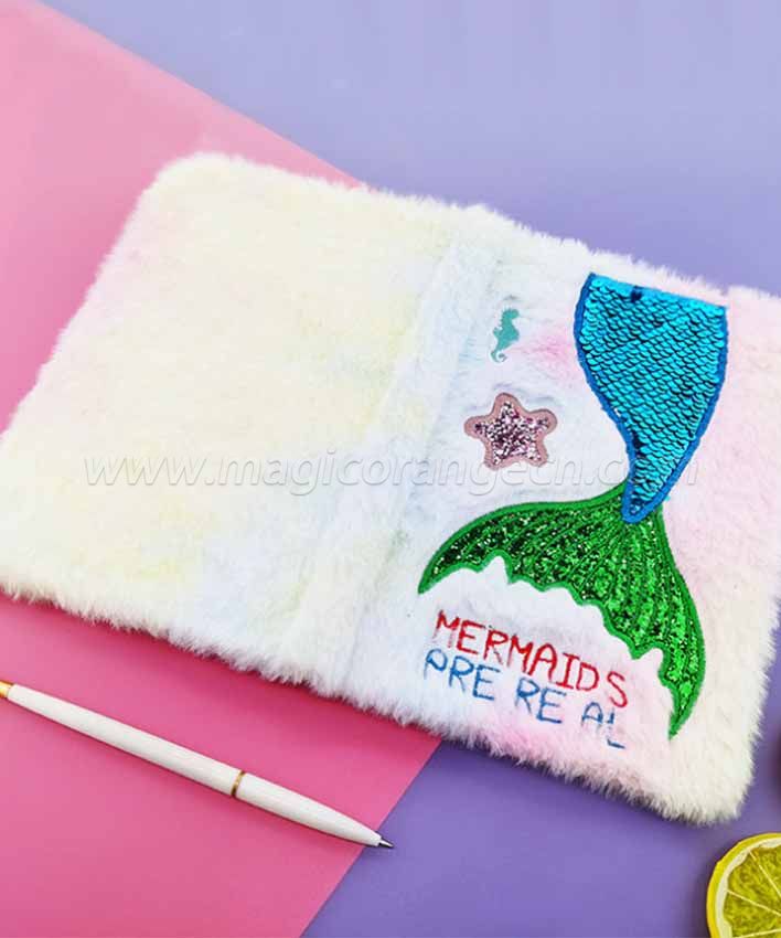 BK1049 Mermaid Tail Plush Notebook