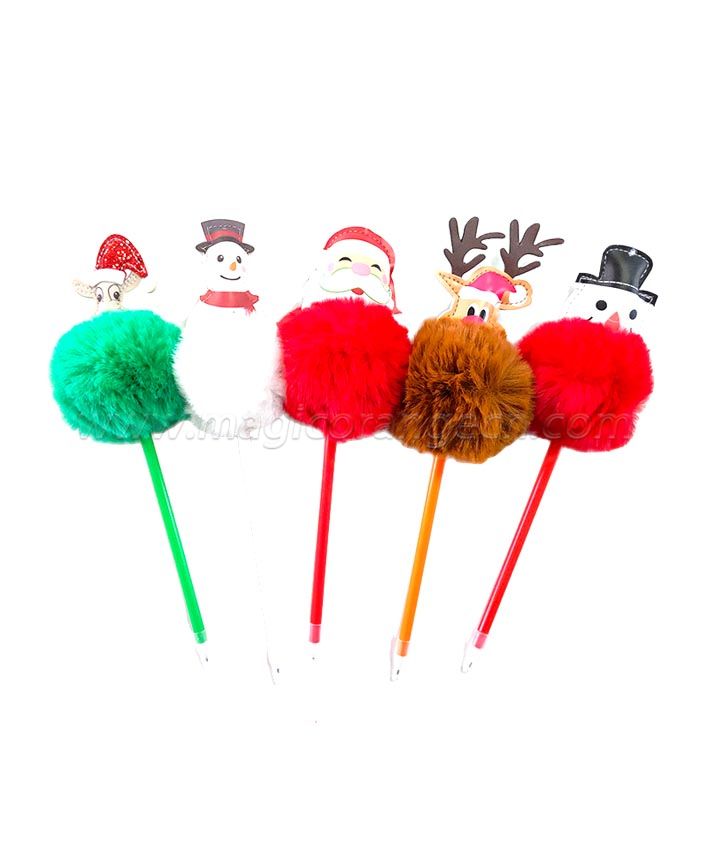 PN1301 Gift Pen Colorful Fluffy Ball Pen for Chrismas Party Supplies