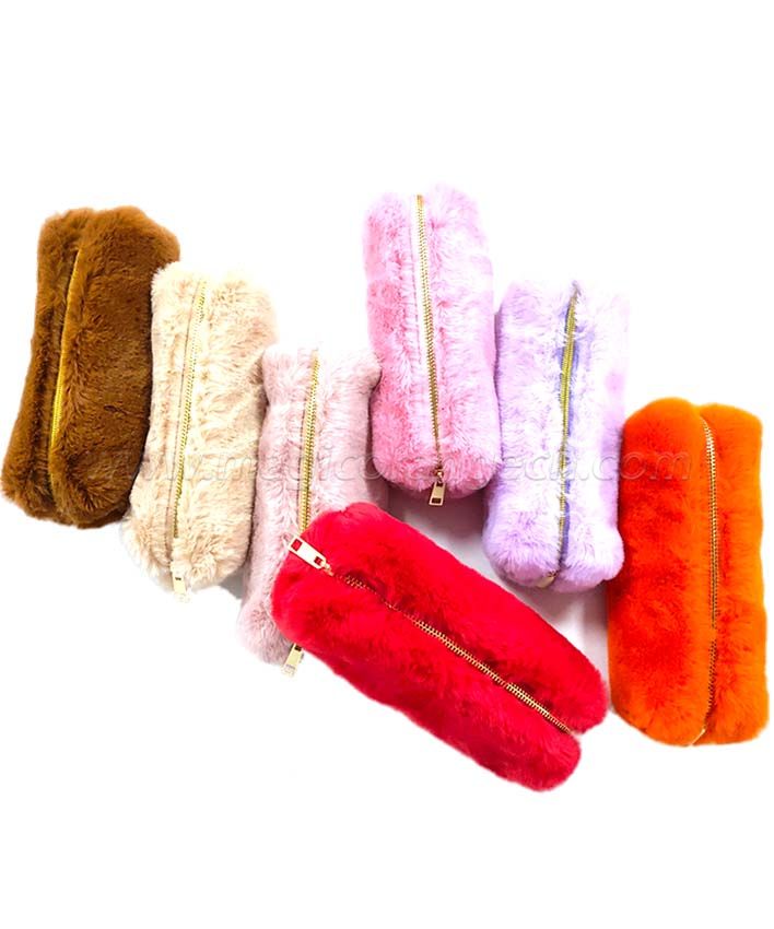 BG2018 Fluffy Pencil Bag Stationery Storage Bag Women Cosmetic Bag Makeup Case Makeup Bags