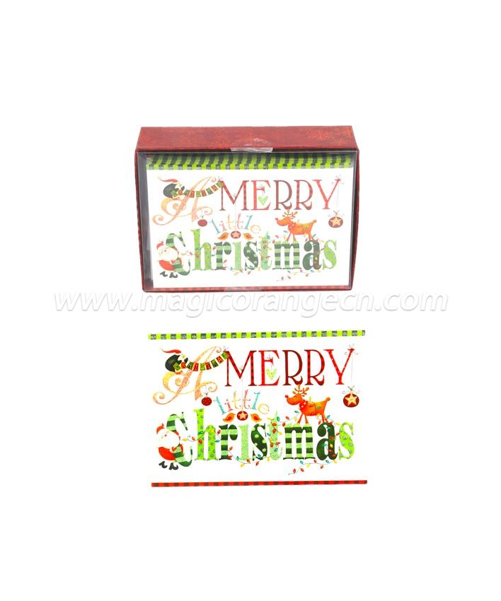 BK1058 Merry Christmas Greeting Cards White Paper