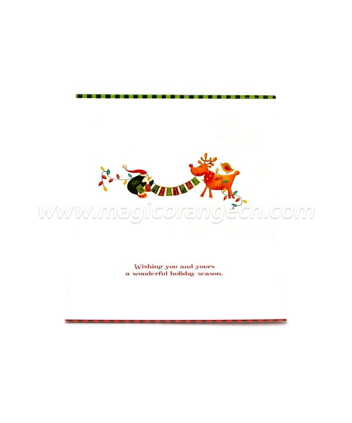 BK1058 Merry Christmas Greeting Cards White Paper