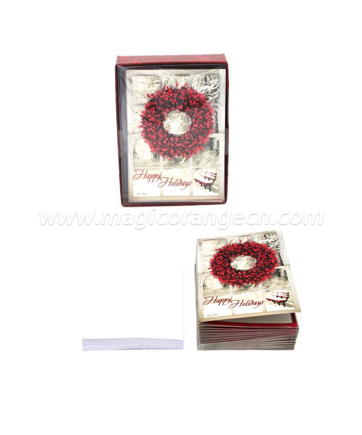 BK1058 Merry Christmas Greeting Cards White Paper