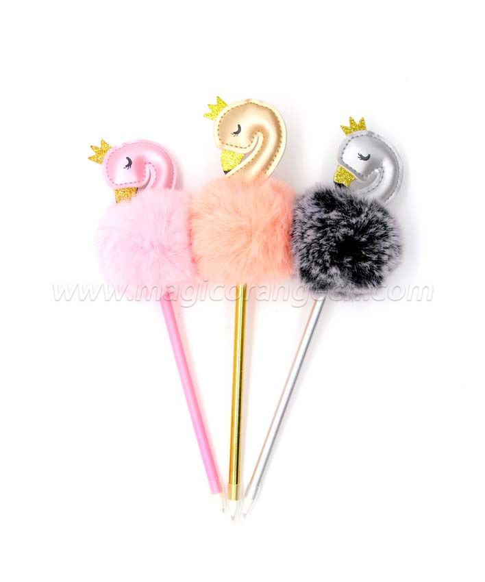 PN1350  Swan Unicorn Gift Pen Colorful Fluffy Ball Pen for Party Supplies