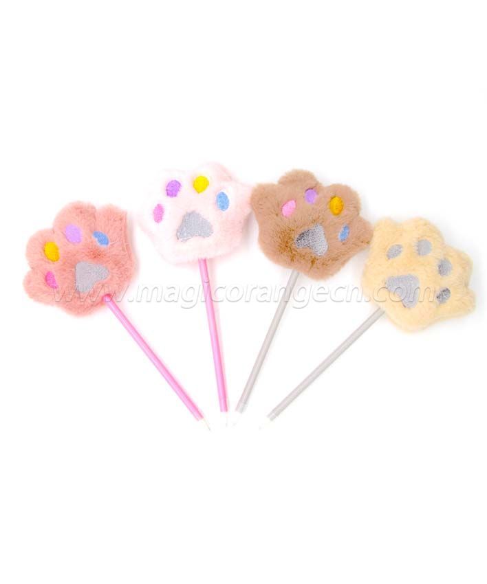 PN1353 Cute Bear Claw Gift Pen Colorful Fluffy Ball Pen