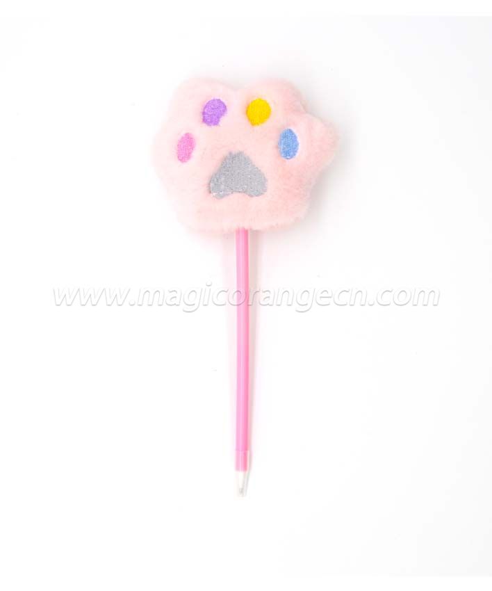 PN1353 Cute Bear Claw Gift Pen Colorful Fluffy Ball Pen