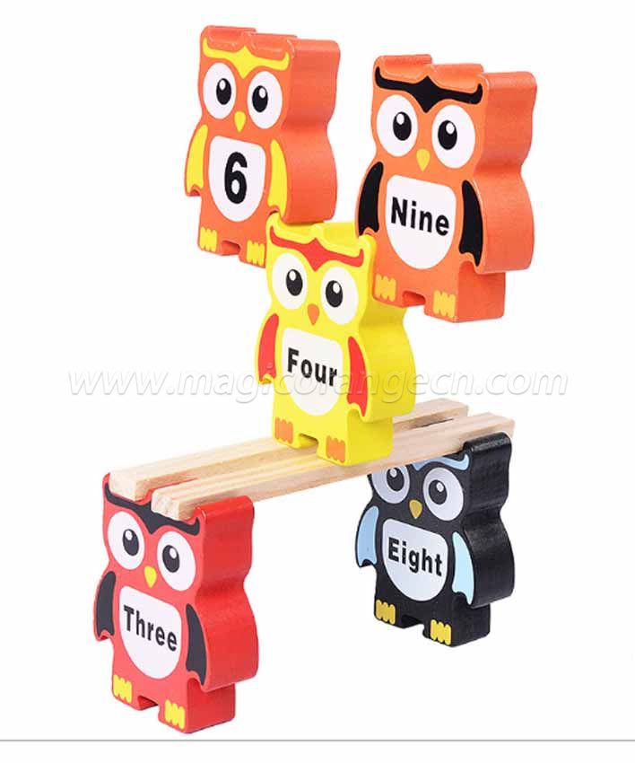 CTY1004 Discovery Toys Stacking Owls Wood Balancing Acrobat Set | Kid-Powered Learning | STEM Toy Early Childhood Development 3 Years and Up