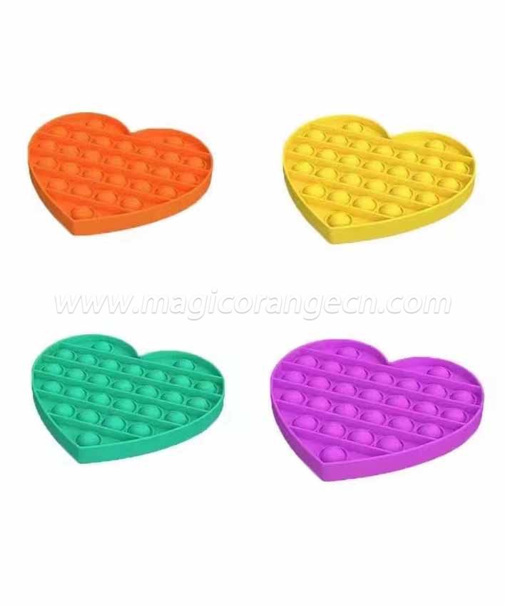 PL2022009 Heart Shape Push pop bubble fidgets sensory toy Last mouse lost