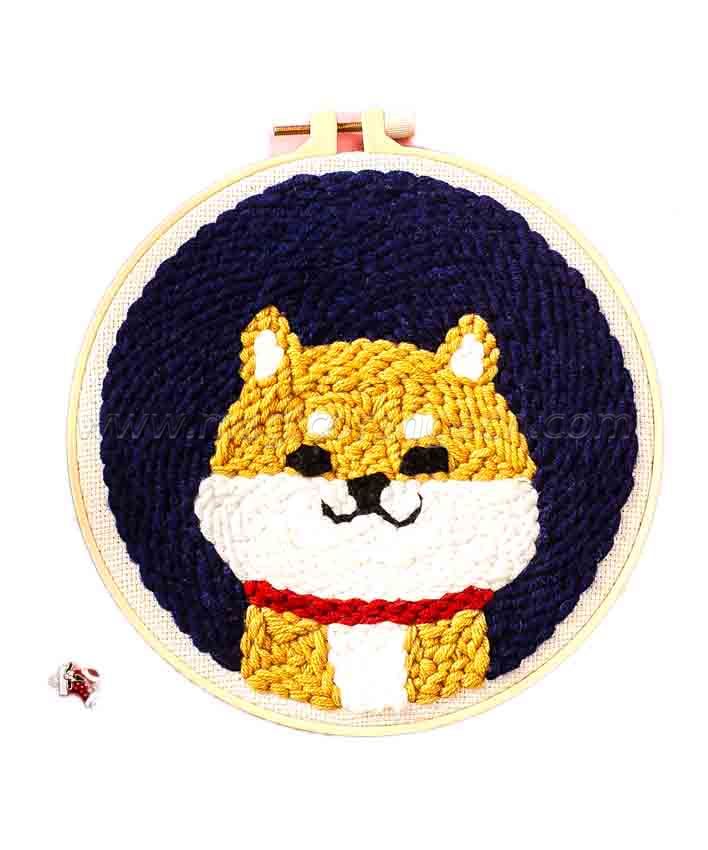 CTY100812 Corgi Punch Needle Embroidery Starter Kit for Adults Kids Beginner