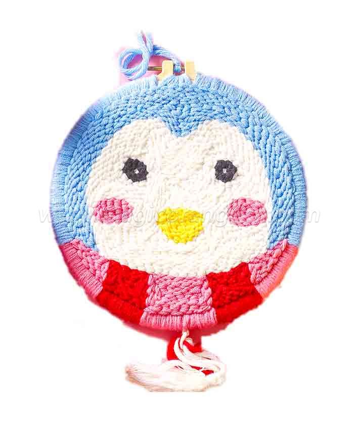 CTY100814 Penguin Punch Needle Embroidery Starter Kit for Adults Kids Beginner