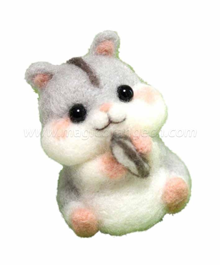 CTY101001 Cute Hamster Needle Felting Kit Handmade Animal Doll Needle Felting Wool Felting Kit Non Finished DIY Handcraft Material Set