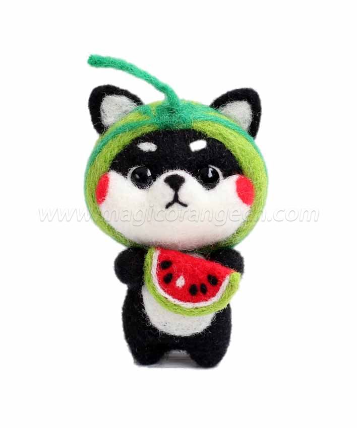 CTY101004 Black Shiba Inu Needle Felting Kit Handmade Animal Doll Needle Felting Wool Felting Kit