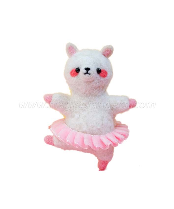 CTY101011 Ballet Bear Needle Felting Kit Handmade Animal Doll Needle Felting Wool Felting Kit