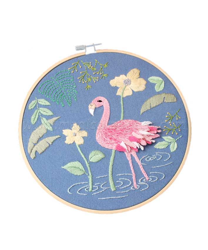 CTY100904 Flamingo Embroidery Starter Kit with Pattern Adult kit