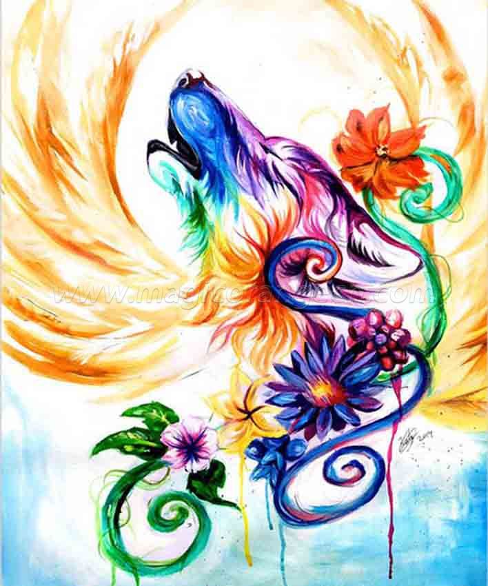 CTY101201 Color Animals DIY 5D Diamond Painting Kits for Adults Rhinestone Gem Art Painting Full Drill Round Diamond, Perfect for Home Wall Decorate