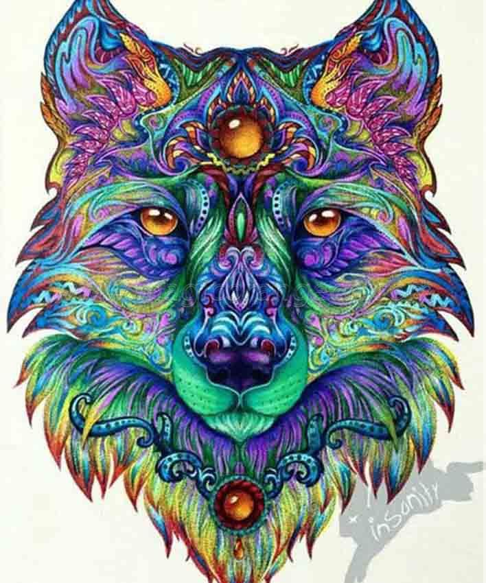 CTY101201 Color Animals DIY 5D Diamond Painting Kits for Adults Rhinestone Gem Art Painting Full Drill Round Diamond, Perfect for Home Wall Decorate