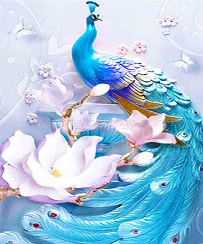 CTY101202 Peacock Color Animals DIY 5D Diamond Painting Kits for Adults Rhinestone Gem Art Painting Full Drill Round Diamond