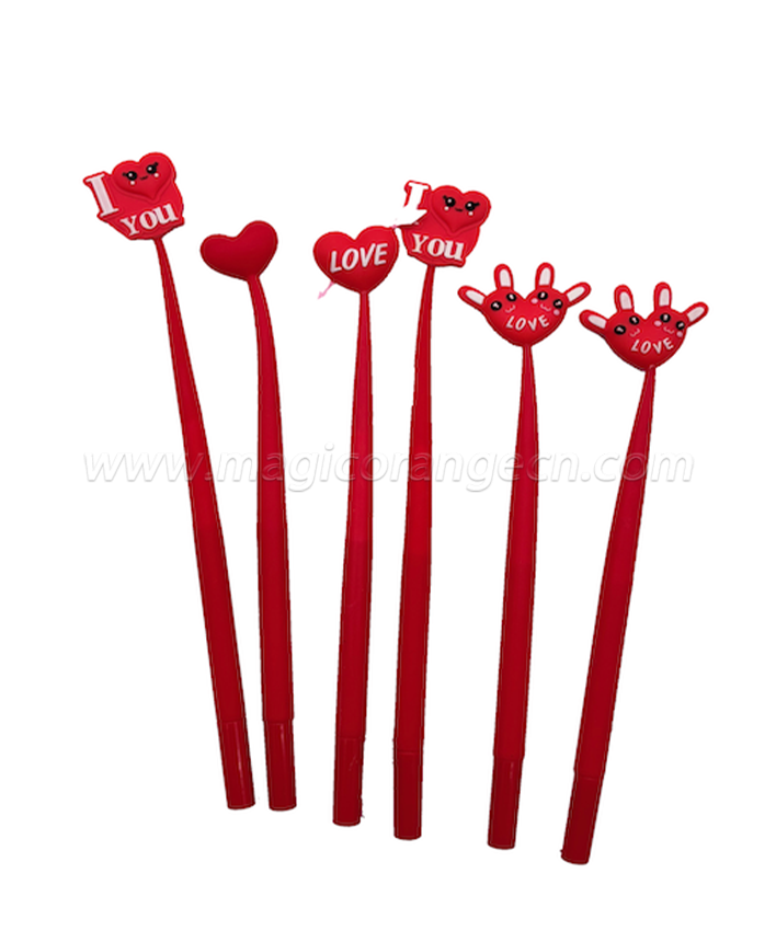 red heard-shaped ballpoint pen