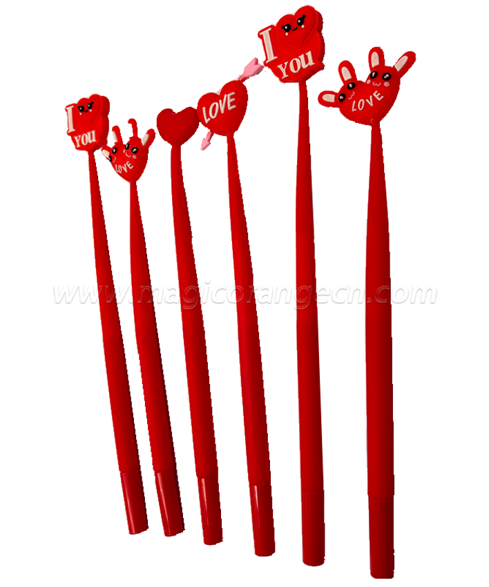 red heard-shaped ballpoint pen