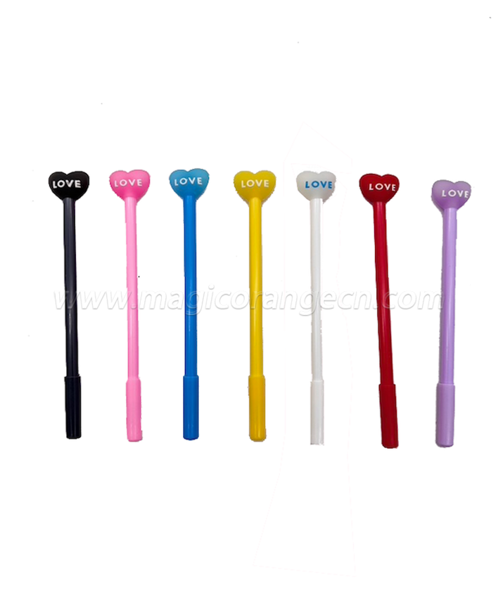 colored heart-shaped ballpoint pen